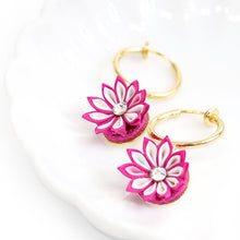 画像をギャラリービューアに読み込む, イヤリング つまみ細工 ピンク ブルー フープ型 花 耳飾り 単品 Chimi Chimi 小ぶり 真鍮 絹 和 可愛い 水色 紫 振袖 二尺袖 袴 成人式 卒業式 パーティー オールシーズン カジュアル 着物 和服 和装 洋服 洋装 アクセサリー