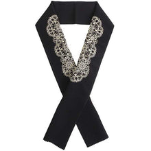 画像をギャラリービューアに読み込む, 半衿 刺繍 振袖用 ブラック ベージュ ゴールド レース ドイリー ラインストーン 黒 金 花 菊 単品 半襟 Wa de Modern レディース ポリエステル 洗える 半えり 女性 和装小物 カジュアル 成人式 卒業式 結婚式 振袖 二尺袖 訪問着