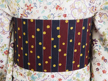 画像をギャラリービューアに読み込む, 半幅帯 絹 レディース 召しませ華 グレー うさぎ 細帯 紺 縞 ドット リバーシブル シルクハット ウサギ 兎 ラビット 動物柄 マジシャン 手品 長尺 4m 日本製 洒落帯 四寸 単品 女性 新品 送料無料 お仕立て上がり