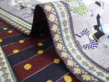 画像をギャラリービューアに読み込む, 半幅帯 絹 レディース 召しませ華 グレー うさぎ 細帯 紺 縞 ドット リバーシブル シルクハット ウサギ 兎 ラビット 動物柄 マジシャン 手品 長尺 4m 日本製 洒落帯 四寸 単品 女性 新品 送料無料 お仕立て上がり