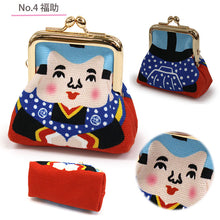 画像をギャラリービューアに読み込む, ポーチ がま口 おすわりポーチ ホワイト オレンジ グリーン レッド 招き猫 だるま かえる 福助 白 橙 緑 赤 縁起物 ねこ 蛙 帆布 コットン 綿 ガマ口 アヤノコパッチン 日本製