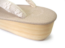 画像をギャラリービューアに読み込む, カレンブロッソ 草履 単品 S M L ブラウン ベージュ 台 白 花 刺繍 鼻緒 白系 レディース カフェ草履 菱屋 Calen Blosso ゾウリ カフェぞうり 女性用 カジュアル 日本製 履物 着物 きもの 和装小物