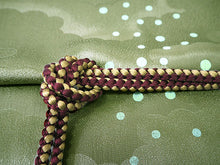 画像をギャラリービューアに読み込む, 洗える着物 コーディネートセット 4点セット 袷 名古屋帯 Mサイズ 茶 茶屋辻 猫 きもの 茶黒 縞 帯 薄抹茶 えんじ 正絹帯揚げ帯締め 松葉仕立て 小紋 レディース 女性 プレタ 和装 和服