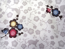 画像をギャラリービューアに読み込む, 洗える着物 コーディネートセット 4点セット 袷 名古屋帯 Lサイズ ライトグレー 梅 きもの 紺 花 帯 ピンク 正絹帯揚げ帯締め 薄ピンク 白灰 猫 市松 松葉仕立て 小紋 レディース 女性 プレタ 和装 和服