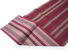 画像をギャラリービューアに読み込む, 洗える着物 コーディネートセット 4点セット 袷 名古屋帯 Lサイズ 青 菊 きもの 赤紫 縞 帯 水色 紺 正絹帯揚げ帯締め 格子 パープル ブルー 松葉仕立て 小紋 レディース 女性 プレタ 和装 和服