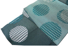 画像をギャラリービューアに読み込む, 洗える着物 コーディネートセット 4点セット 袷 名古屋帯 Lサイズ 紫 格子 きもの 深緑 丸 帯 グレー 薄茶 正絹帯揚げ帯締め 植物 葉 鱗 円 パープル グリーン 松葉仕立て 小紋 レディース 女性 プレタ 和装 和服