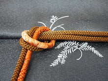 画像をギャラリービューアに読み込む, 洗える着物 コーディネートセット 4点セット 袷 名古屋帯 Lサイズ 紫 格子 きもの 深緑 丸 帯 グレー 薄茶 正絹帯揚げ帯締め 植物 葉 鱗 円 パープル グリーン 松葉仕立て 小紋 レディース 女性 プレタ 和装 和服