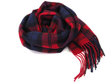 画像をギャラリービューアに読み込む, ストール 大判 ウール レディース レッド ブルー チェック ピュアウール 青 赤 フリンジ 羽織 ショール マフラー 肩掛け ひざ掛け カジュアル おしゃれ 秋 冬 防寒 女性 和装 洋服 あす楽