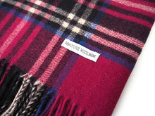 画像をギャラリービューアに読み込む, ストール 大判 ウール レディース 濃いピンク チェック ピュアウール フリンジ 羽織 ショール マフラー 肩掛け ひざ掛け カジュアル おしゃれ 秋 冬 防寒 女性 和装 洋服 あす楽