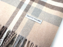 画像をギャラリービューアに読み込む, ストール 大判 ウール レディース ベージュ チェック ピュアウール フリンジ 羽織 ショール マフラー 肩掛け ひざ掛け カジュアル おしゃれ 秋 冬 防寒 女性 和装 洋服 あす楽