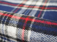 画像をギャラリービューアに読み込む, ストール 大判 ウール レディース ブルー チェック ピュアウール 青 フリンジ 羽織 ショール マフラー 肩掛け ひざ掛け カジュアル おしゃれ 秋 冬 防寒 女性 和装 洋服 あす楽