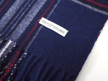 画像をギャラリービューアに読み込む, ストール 大判 ウール レディース ブルー チェック ピュアウール 青 フリンジ 羽織 ショール マフラー 肩掛け ひざ掛け カジュアル おしゃれ 秋 冬 防寒 女性 和装 洋服 あす楽