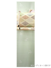 画像をギャラリービューアに読み込む, 正絹 小紋 反物 丹後ちりめん 若葉色 万筋小紋 七宝 フルオーダー 仕立て付き 着物 飛び柄 グリーン 和装 和服 単品 女性 レディース 送料無料