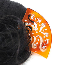 画像をギャラリービューアに読み込む, かんざし 和装 バチ型 べっこう風 ラインストーン 透かし彫り 二本足 和装小物 簪 髪飾り ヘアアクセサリー レディース 女性 和服 着物 ヘアアレンジ ロングヘア ミディアム 普段 結婚式 留袖 衿秀 アクリル樹脂 日本製