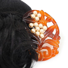 画像をギャラリービューアに読み込む, かんざし 和装 楕円型 べっこう風 パール風ビーズ 植物 透かし彫り 二本足 和装小物 簪 髪飾り ヘアアクセサリー レディース 女性 和服 着物 ヘアアレンジ ロングヘア ミディアム 普段 結婚式 留袖 衿秀 アクリル樹脂 日本製