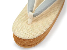 画像をギャラリービューアに読み込む, カレンブロッソ 草履 単品 S ベージュ 台 グレー 牛革 鼻緒 レディース カフェ草履 菱屋 Calen Blosso ゾウリ カフェぞうり 女性用 カジュアル 日本製 履物 着物 きもの 和装小物