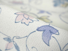 画像をギャラリービューアに読み込む, 着物 洗える着物 反物 レディース セミオーダー 仕立て付 オフホワイト地 青 花唐草 XS S M L XL 袷 単衣 和装 和服 女性 小紋 市田ひろみ好み 送料無料 きもの 羽織 コート ポリエステル