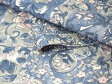 画像をギャラリービューアに読み込む, 着物 洗える着物 反物 レディース セミオーダー 仕立て付 薄藍色 薄抹茶色 更紗柄 XS S M L XL 袷 単衣 和装 和服 女性 小紋 市田ひろみ好み 送料無料 きもの 羽織 コート ポリエステル