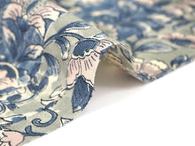 画像をギャラリービューアに読み込む, 着物 洗える着物 反物 レディース セミオーダー 仕立て付 薄藍色 薄抹茶色 更紗柄 XS S M L XL 袷 単衣 和装 和服 女性 小紋 市田ひろみ好み 送料無料 きもの 羽織 コート ポリエステル