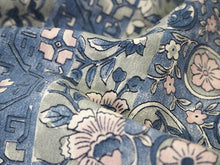 画像をギャラリービューアに読み込む, 着物 洗える着物 反物 レディース セミオーダー 仕立て付 薄藍色 薄抹茶色 更紗柄 XS S M L XL 袷 単衣 和装 和服 女性 小紋 市田ひろみ好み 送料無料 きもの 羽織 コート ポリエステル