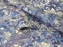 画像をギャラリービューアに読み込む, 着物 洗える着物 反物 レディース セミオーダー 仕立て付 青 青紫 更紗柄 XS S M L XL 袷 単衣 和装 和服 女性 小紋 市田ひろみ好み 送料無料 きもの 羽織 コート ポリエステル