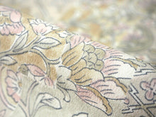 画像をギャラリービューアに読み込む, 着物 洗える着物 反物 レディース セミオーダー 仕立て付 薄黄土色 ライトブラウン 更紗柄 XS S M L XL 袷 単衣 和装 和服 女性 小紋 市田ひろみ好み 送料無料 きもの 羽織 コート ポリエステル