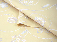 画像をギャラリービューアに読み込む, 着物 洗える着物 反物 レディース セミオーダー 仕立て付 濃ベージュ 花唐草 XS S M L XL 袷 単衣 和装 和服 女性 小紋 市田ひろみ好み 送料無料 きもの 羽織 コート ポリエステル