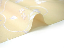 画像をギャラリービューアに読み込む, 着物 洗える着物 反物 レディース セミオーダー 仕立て付 濃ベージュ 花唐草 XS S M L XL 袷 単衣 和装 和服 女性 小紋 市田ひろみ好み 送料無料 きもの 羽織 コート ポリエステル