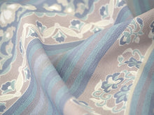 画像をギャラリービューアに読み込む, 着物 洗える着物 反物 レディース セミオーダー 仕立て付 水色 縞 更紗 間道 XS S M L XL 袷 単衣 和装 和服 女性 小紋 ハナエモリ 送料無料 きもの 羽織 コート ポリエステル
