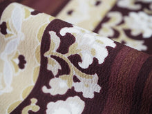 画像をギャラリービューアに読み込む, 着物 洗える着物 反物 レディース セミオーダー 仕立て付 チョコレート色 縞 更紗 間道 XS S M L XL 袷 単衣 和装 和服 女性 小紋 ハナエモリ 送料無料 きもの 羽織 コート ポリエステル