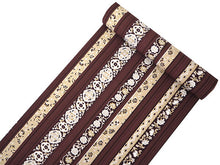 画像をギャラリービューアに読み込む, 着物 洗える着物 反物 レディース セミオーダー 仕立て付 チョコレート色 縞 更紗 間道 XS S M L XL 袷 単衣 和装 和服 女性 小紋 ハナエモリ 送料無料 きもの 羽織 コート ポリエステル