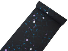 画像をギャラリービューアに読み込む, 着物 洗える着物 反物 レディース セミオーダー 仕立て付 黒 花 蔓 XS S M L XL 袷 単衣 和装 和服 女性 小紋 ハナエモリ 送料無料 きもの 羽織 コート ポリエステル