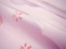 画像をギャラリービューアに読み込む, 帯揚げ 帯締め セット 正絹 カジュアル向き 丸組 藤色 雲に桜柄 花 帯あげ 藤色 橙 帯〆 和装 小物 レディース 女性 婦人 おびあげ おびじめ ネコポス便可能 あす楽