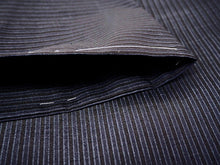 画像をギャラリービューアに読み込む, 洗える羽織 メンズ 仕立て上がり 青 ストライプ ちりめん風 袷 Lサイズ ハナエモリ 単品 男性 和装 和服 きもの プレタ 春 秋 冬 カーディガン カジュアル 普段着 ポリエステル 送料無料 あす楽