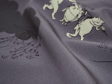 画像をギャラリービューアに読み込む, 長襦袢 洗える 反物 東レ 撫松庵 シルックデュエット フルオーダー 仕立て付 チャコールグレー 鳥獣戯画 女性 レディース 襦袢 無双袖 長じゅばん 着物 和装 和服 きもの 単品 インナー おしゃれ TORAY sillookduet 送料無料