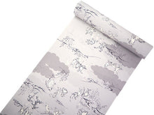画像をギャラリービューアに読み込む, 長襦袢 洗える 反物 東レ 撫松庵 シルックデュエット フルオーダー 仕立て付 ライトグレー 鳥獣戯画 女性 レディース 襦袢 無双袖 長じゅばん 着物 和装 和服 きもの 単品 インナー おしゃれ TORAY sillookduet 送料無料