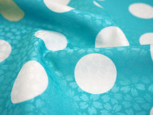 画像をギャラリービューアに読み込む, 長襦袢 洗える 反物 東レ シルック フルオーダー 仕立て付 濃水色 ドット 女性 レディース 桜地紋 水玉 襦袢 無双袖 長じゅばん 着物 和装 和服 きもの 単品 インナー おしゃれ TORAY sillook 送料無料