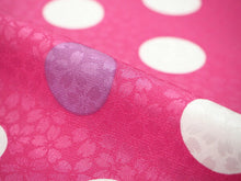 画像をギャラリービューアに読み込む, 長襦袢 洗える 反物 東レ シルック フルオーダー 仕立て付 濃ピンク ドット 女性 レディース 桜地紋 水玉 襦袢 無双袖 長じゅばん 着物 和装 和服 きもの 単品 インナー おしゃれ TORAY sillook 送料無料