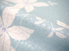 画像をギャラリービューアに読み込む, 長襦袢 洗える 反物 東レ シルック フルオーダー 仕立て付 水色 てっせん 女性 レディース 桜地紋 クレマチス 花 襦袢 無双袖 長じゅばん 着物 和装 和服 きもの 単品 インナー おしゃれ TORAY sillook 送料無料