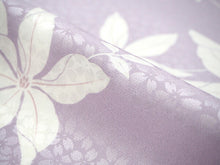 画像をギャラリービューアに読み込む, 長襦袢 洗える 反物 東レ シルック フルオーダー 仕立て付 藤色 てっせん 女性 レディース 桜地紋 クレマチス 花 襦袢 無双袖 長じゅばん 着物 和装 和服 きもの 単品 インナー おしゃれ TORAY sillook 送料無料