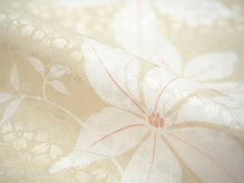 画像をギャラリービューアに読み込む, 長襦袢 洗える 反物 東レ シルック フルオーダー 仕立て付 ベージュ てっせん 女性 レディース 桜地紋 クレマチス 花 襦袢 無双袖 長じゅばん 着物 和装 和服 きもの 単品 インナー おしゃれ TORAY sillook 送料無料