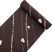 画像をギャラリービューアに読み込む, 着物 洗える着物 フルオーダー 仕立て付 小紋 焦げ茶地 斜め縞 東レシルジェリー 絞り風 雪輪 反物 和装 和服 袷 単衣 春 秋 冬 レディース 女性 きもの 羽織 コート カジュアル 上品 TORAY siljely 送料無料