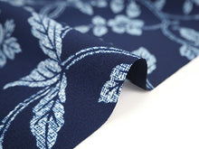 画像をギャラリービューアに読み込む, 着物 洗える着物 フルオーダー 仕立て付 小紋 藍色地 更紗 東レシルジェリー 花 花唐草 反物 和装 和服 袷 単衣 春 秋 冬 レディース 女性 きもの 羽織 コート カジュアル 上品 TORAY siljely 送料無料