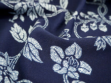 画像をギャラリービューアに読み込む, 着物 洗える着物 フルオーダー 仕立て付 小紋 藍色地 更紗 東レシルジェリー 花 花唐草 反物 和装 和服 袷 単衣 春 秋 冬 レディース 女性 きもの 羽織 コート カジュアル 上品 TORAY siljely 送料無料