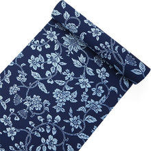 画像をギャラリービューアに読み込む, 着物 洗える着物 フルオーダー 仕立て付 小紋 藍色地 更紗 東レシルジェリー 花 花唐草 反物 和装 和服 袷 単衣 春 秋 冬 レディース 女性 きもの 羽織 コート カジュアル 上品 TORAY siljely 送料無料