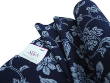 画像をギャラリービューアに読み込む, 着物 洗える着物 フルオーダー 仕立て付 小紋 藍色地 更紗 東レシルジェリー 花 花唐草 反物 和装 和服 袷 単衣 春 秋 冬 レディース 女性 きもの 羽織 コート カジュアル 上品 TORAY siljely 送料無料
