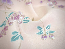 画像をギャラリービューアに読み込む, 着物 洗える着物 フルオーダー 仕立て付 小紋 薄ピンクベージュ地 更紗 東レシルック 花 なでしこ 反物 和装 和服 袷 単衣 春 秋 冬 レディース 女性 きもの 羽織 コート カジュアル 上品 TORAY silook 送料無料