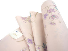 画像をギャラリービューアに読み込む, 着物 洗える着物 フルオーダー 仕立て付 小紋 薄ピンクベージュ地 更紗 東レシルック 花 なでしこ 反物 和装 和服 袷 単衣 春 秋 冬 レディース 女性 きもの 羽織 コート カジュアル 上品 TORAY silook 送料無料