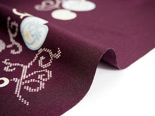 画像をギャラリービューアに読み込む, 着物 洗える着物 フルオーダー 仕立て付 小紋 濃紫地 橘 東レシルック 花 反物 和装 和服 袷 単衣 春 秋 冬 レディース 女性 きもの 羽織 コート カジュアル 上品 TORAY silook 送料無料