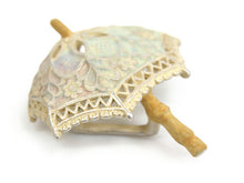 画像をギャラリービューアに読み込む, 帯留 日傘 白 単品 三分紐を通す シンプル 和 可愛い 帯留め 帯どめ 小紋 洒落着 パーティー お花見 お出かけ 和装小物 着物 和服 和装 帯飾り SUU 日本製 アクセサリー